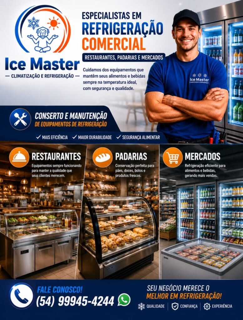 Ice Master, especialistas em refrigeração comercial para restaurantes, padarias e mercados: conserto e manutenção de equipamentos de refrigeração.